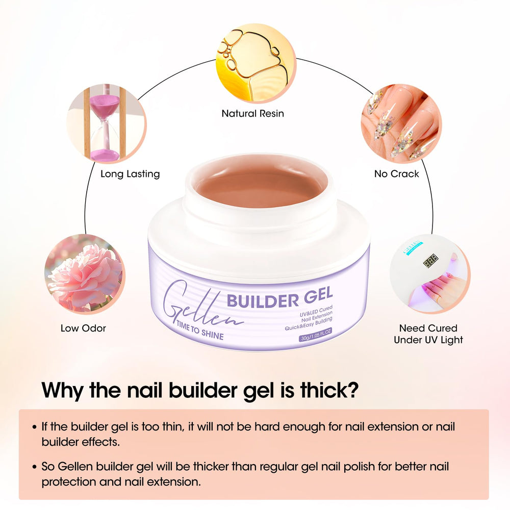 GELLEN compatible with glitter and rhinestones for creative nail art.