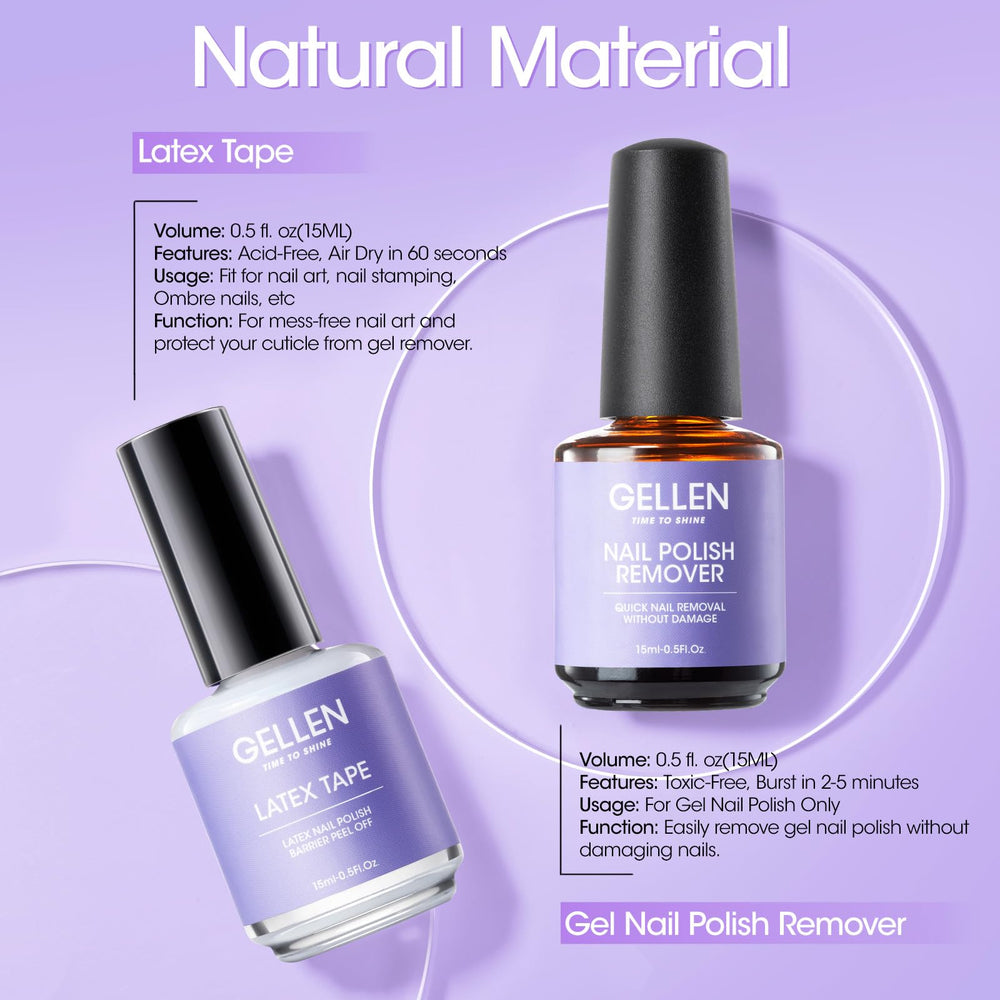 Gellen latex tape barrier peels away to shield skin during removal.