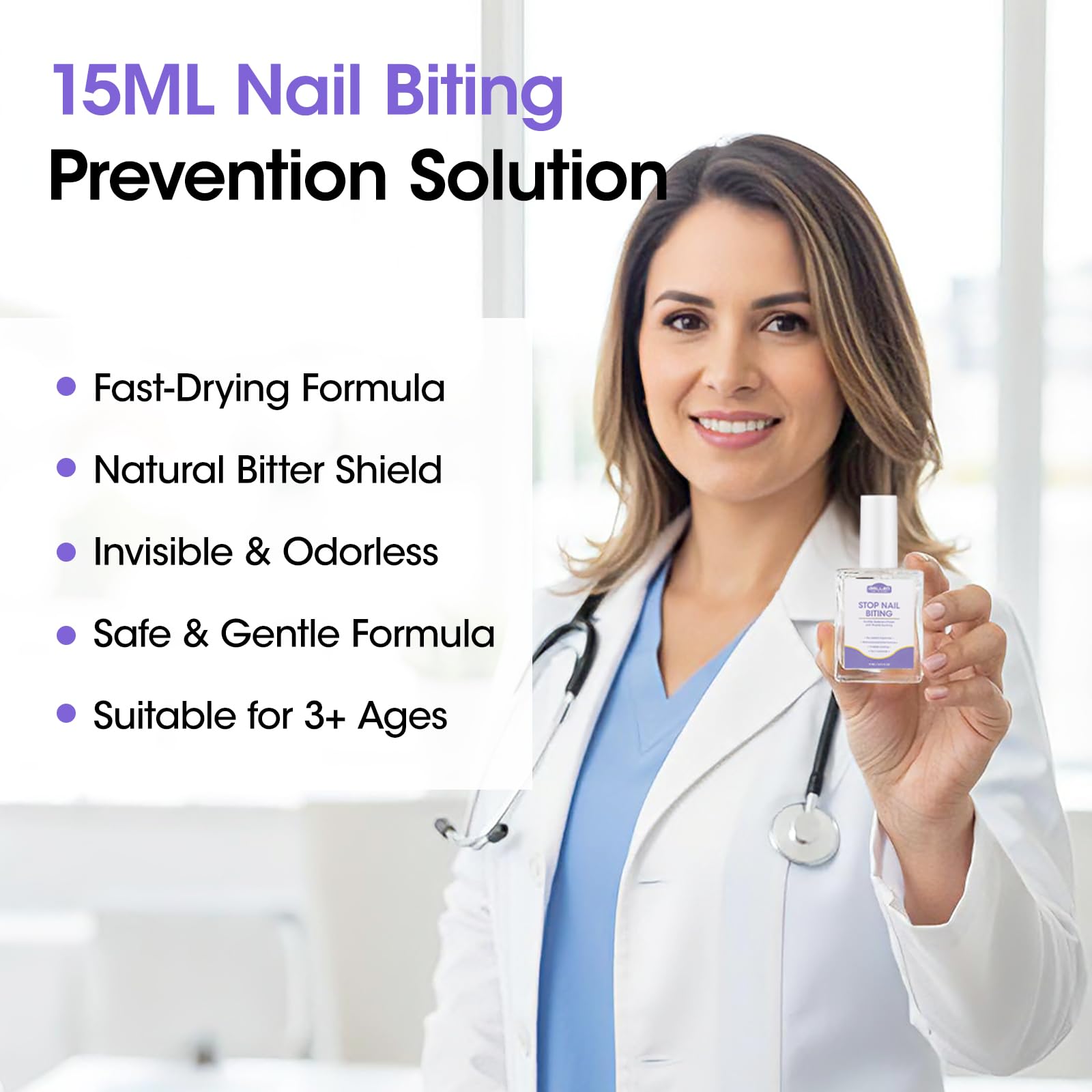 GELLEN Nail Biting Treatment brush application enables one-handed use