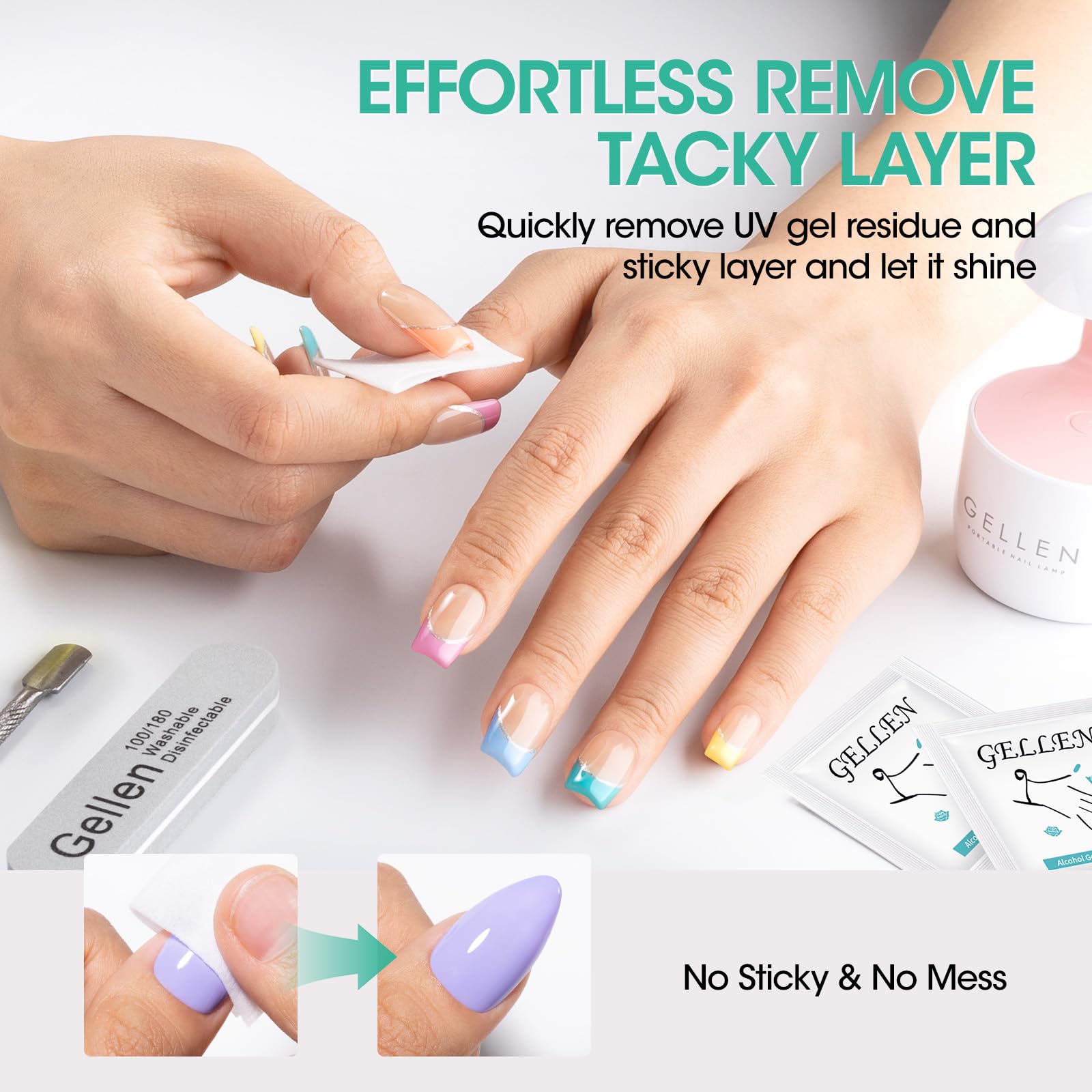 GELLEN Nail Cleanser Pad lint-free fabric close-up for thorough cleaning