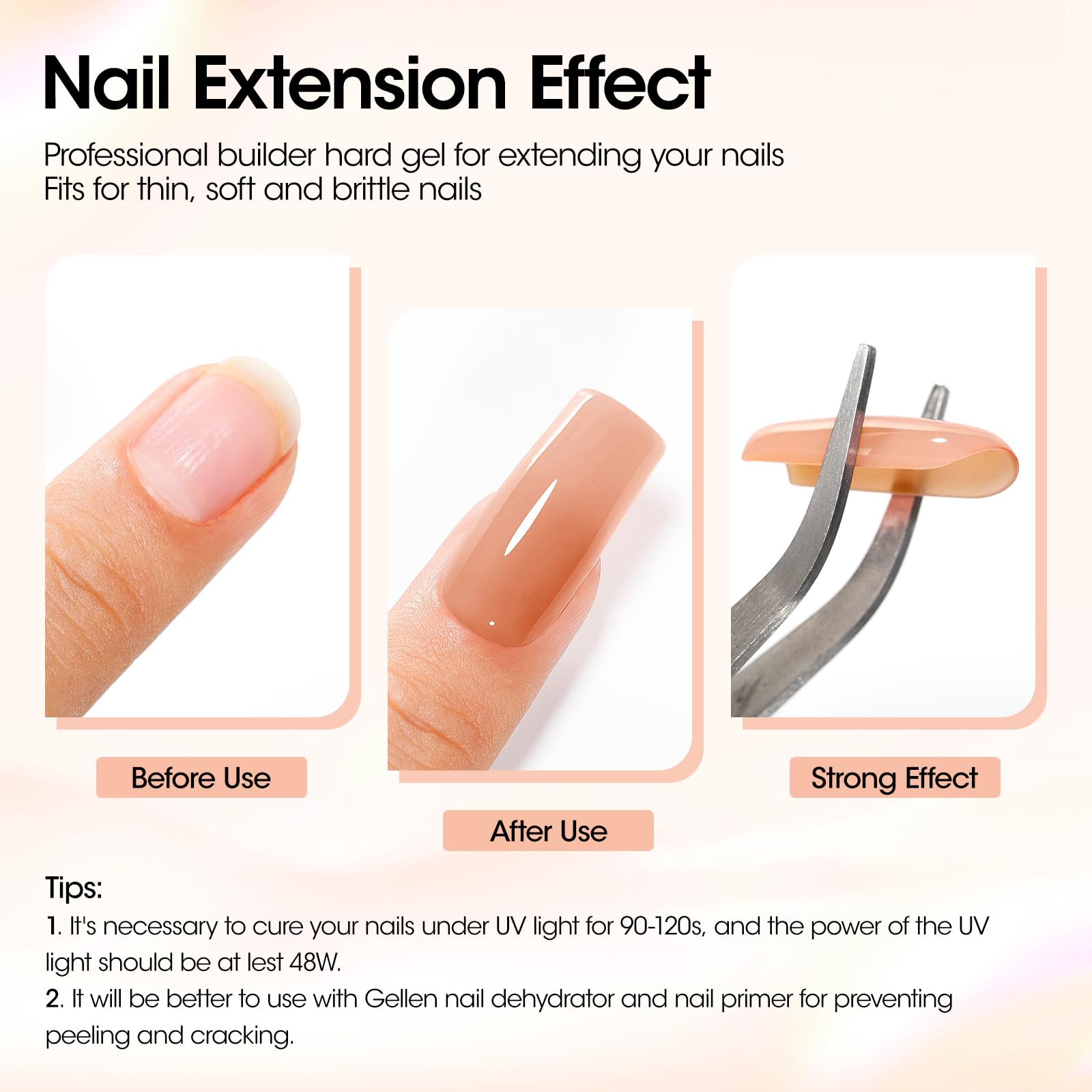GELLEN 20 nail forms aiding precise shaping for beginners and pros.