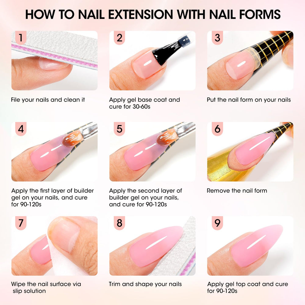 Nail forms close-up ready for sculpting with gel.