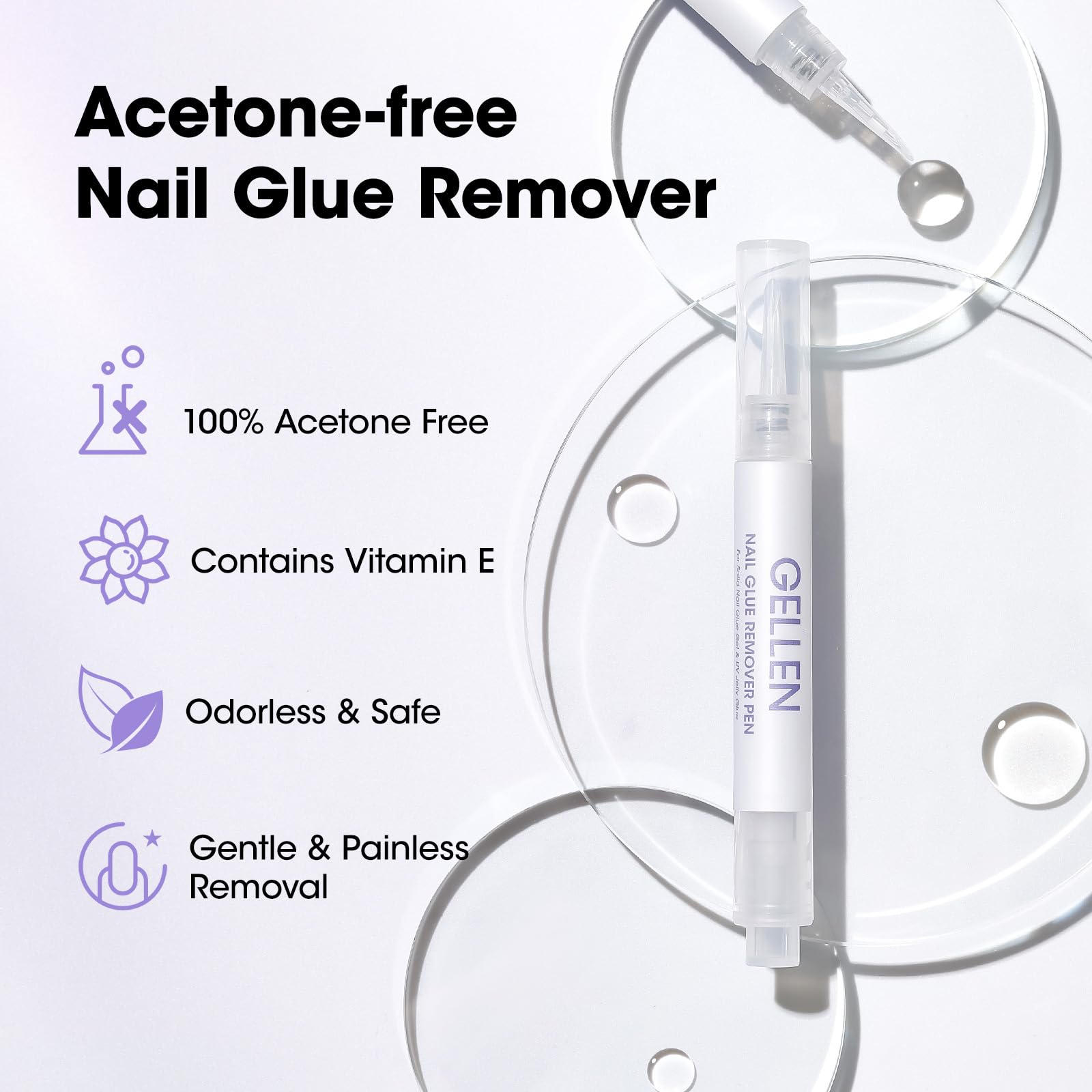 GELLEN odorless gel glue remover for comfortable removal