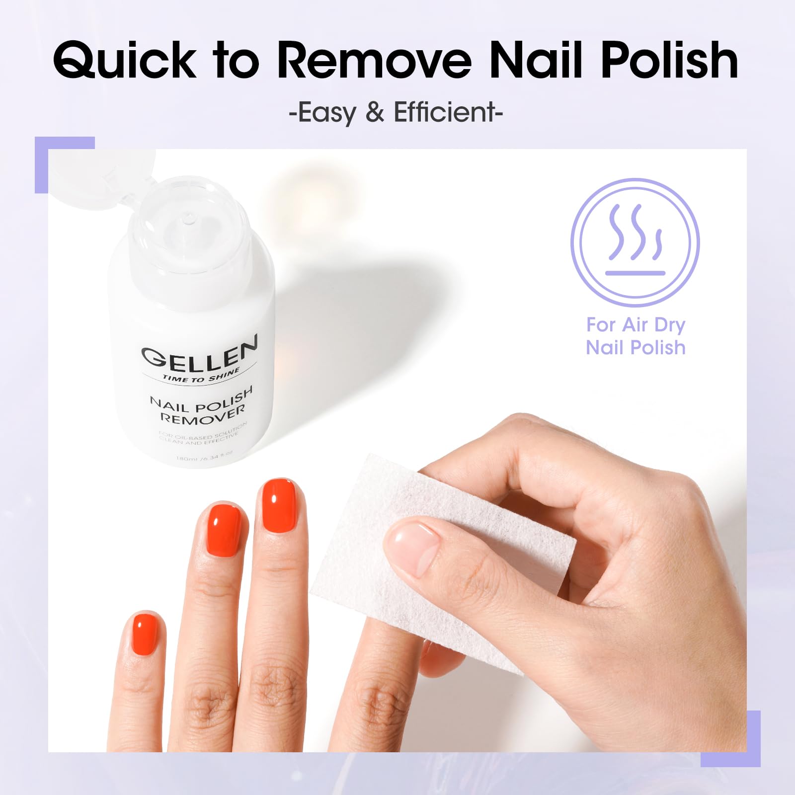 GELLEN acetone free formula shown protecting nails during removal