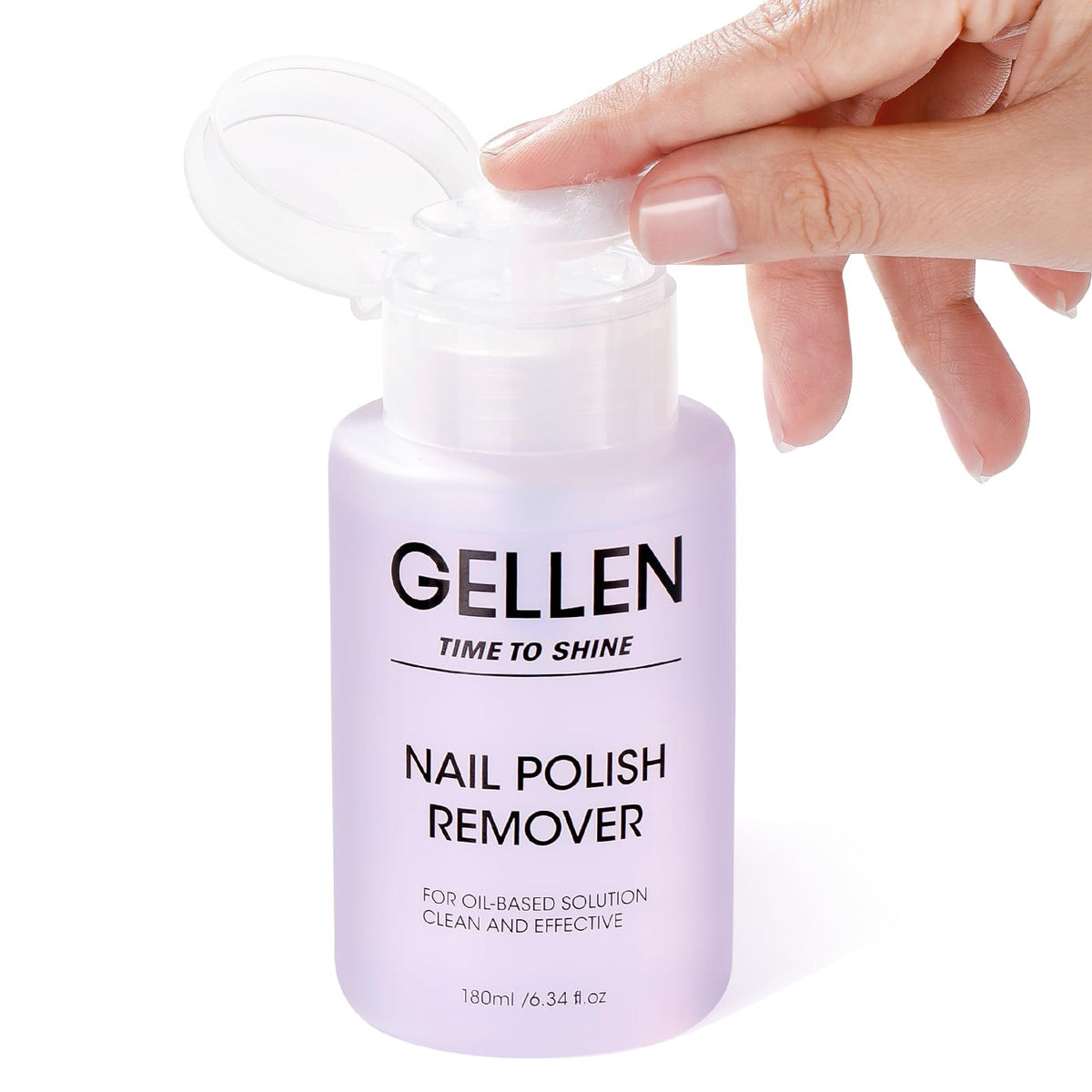 GELLEN grape-scent nail polish remover with pump for quick, fragrance-friendly removal