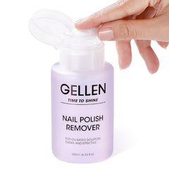GELLEN grape-scent nail polish remover with pump for quick, fragrance-friendly removal