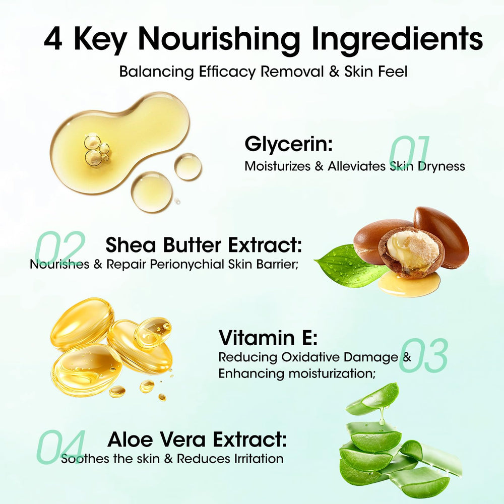 GELLEN nourishing ingredients image shows glycerin supporting nail moisture during removal.