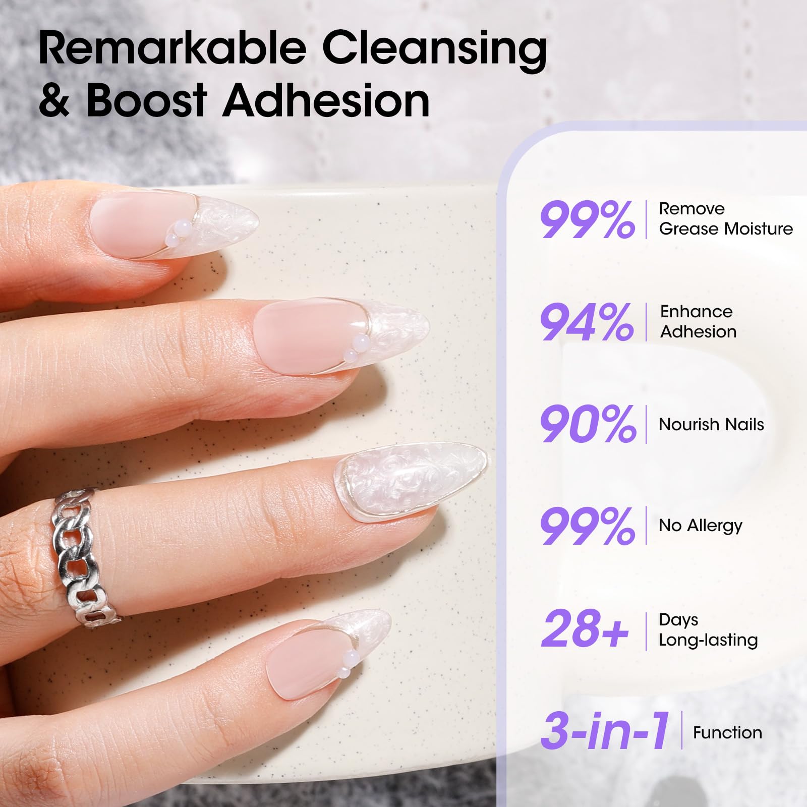 GELLEN application scene shows nails prepped for long-lasting art.
