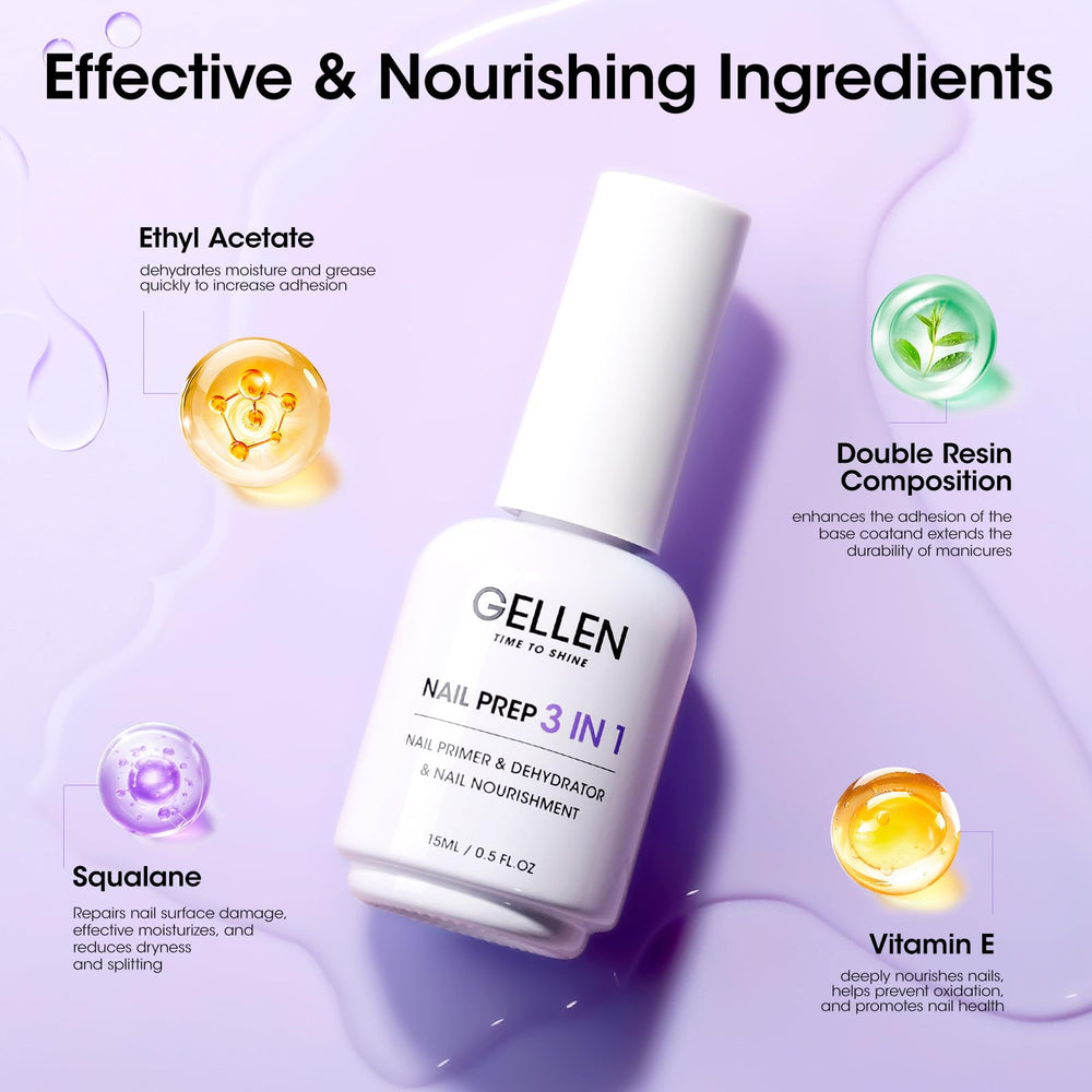 GELLEN bottle close-up emphasizes acid-free, skin-safe formula.