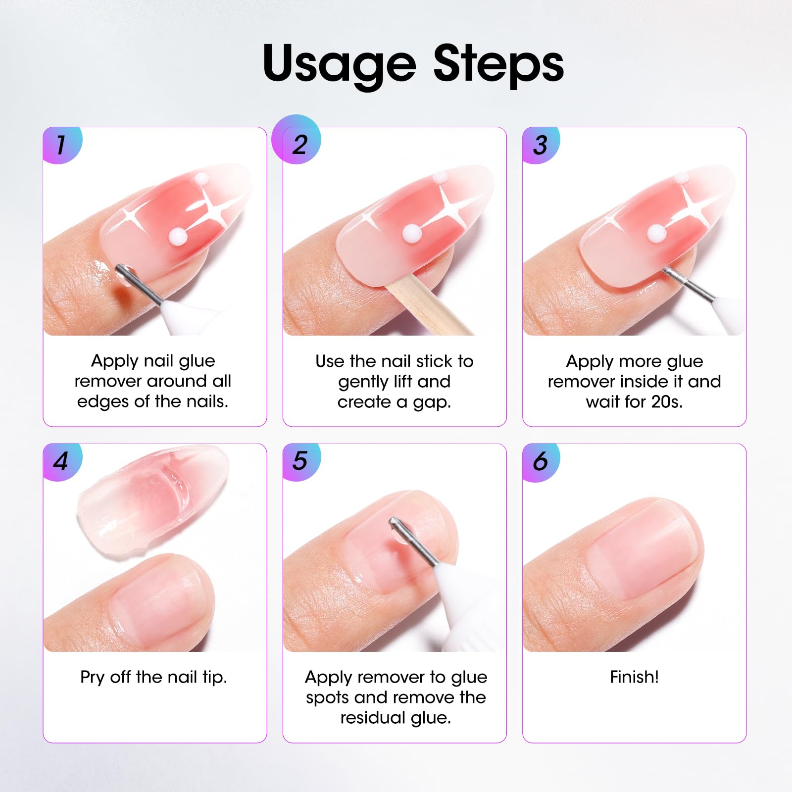 GELLEN nail remover stick aids the removal process.