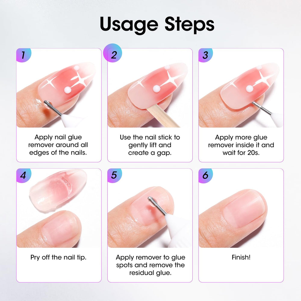 GELLEN nail remover stick aids the removal process.