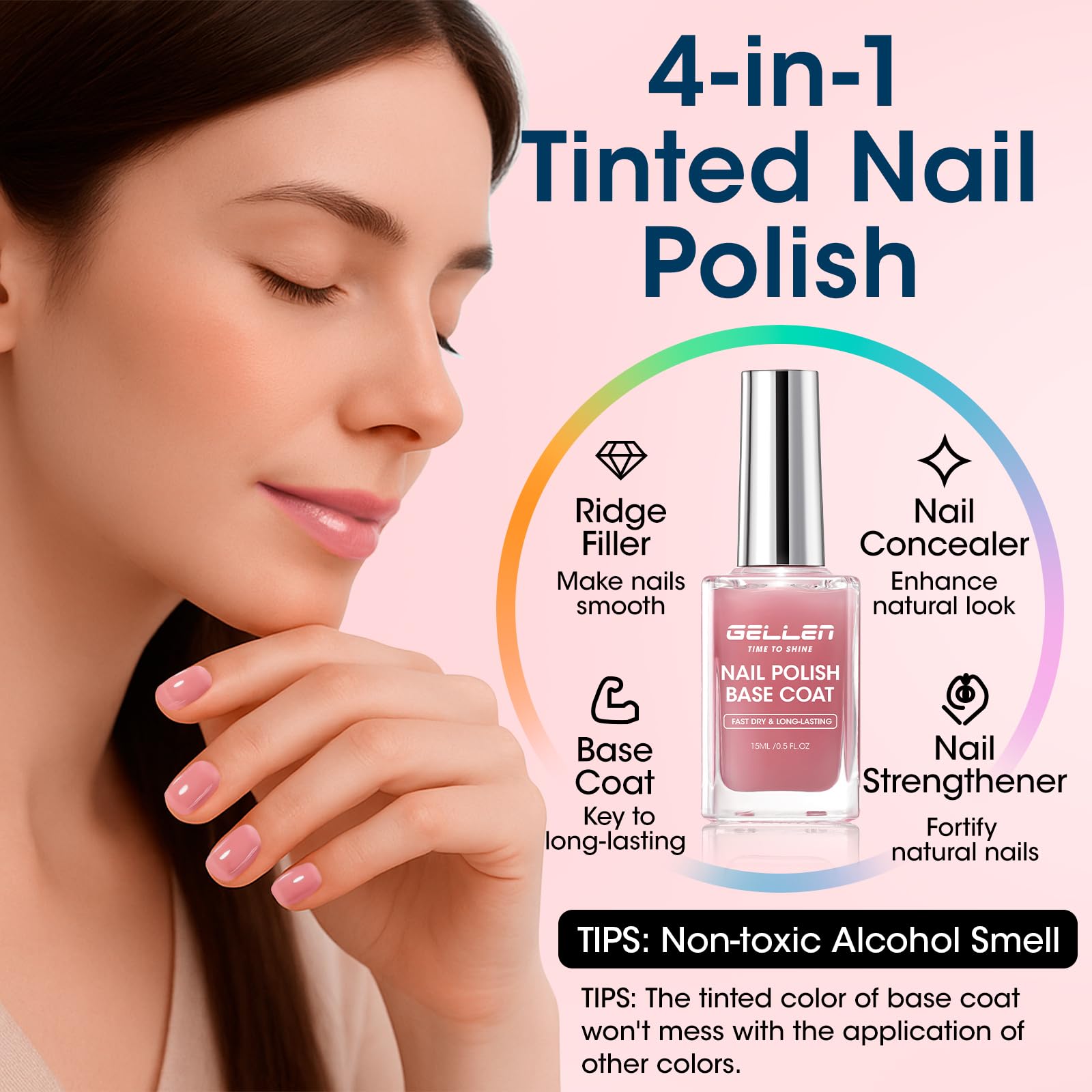 GELLEN nail ridge filler creates an even surface for smoother polish.