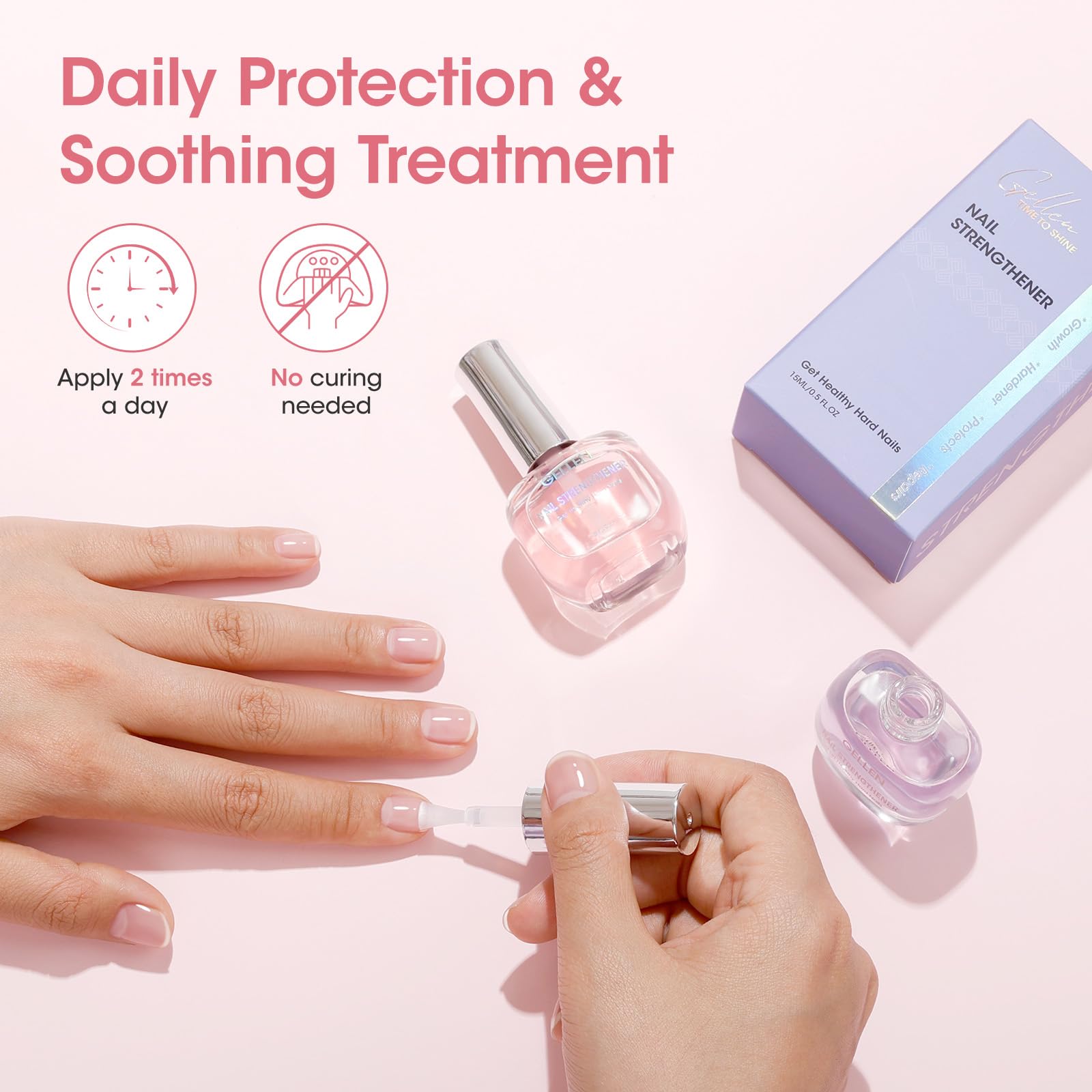 GELLEN Before after image shows noticeable nail improvement over weeks