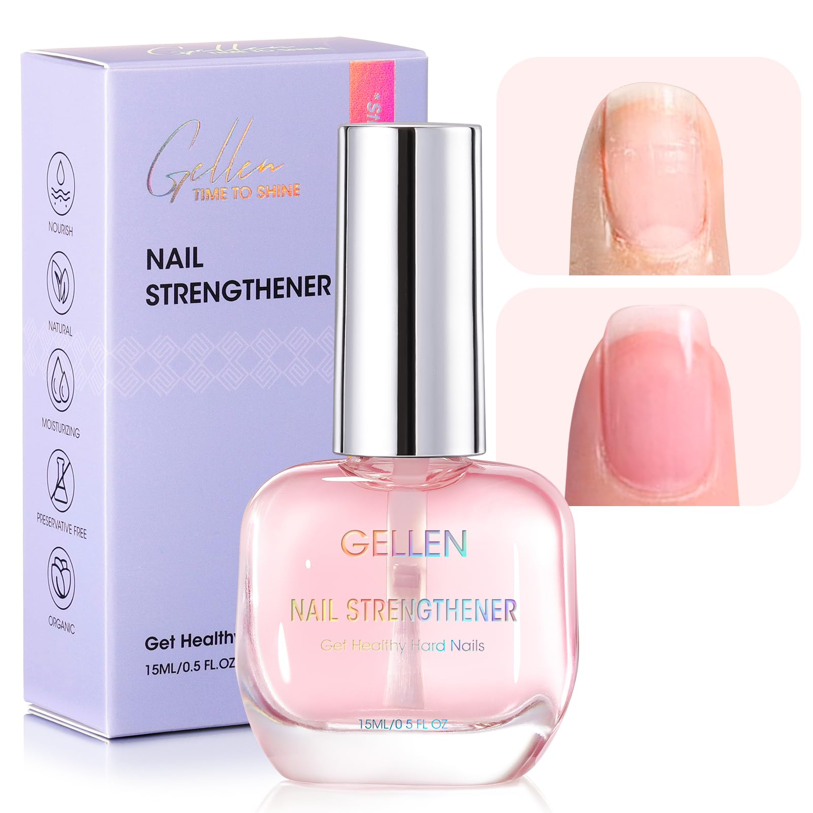 GELLEN Nail Strengthener bottle pour for precise, easy application