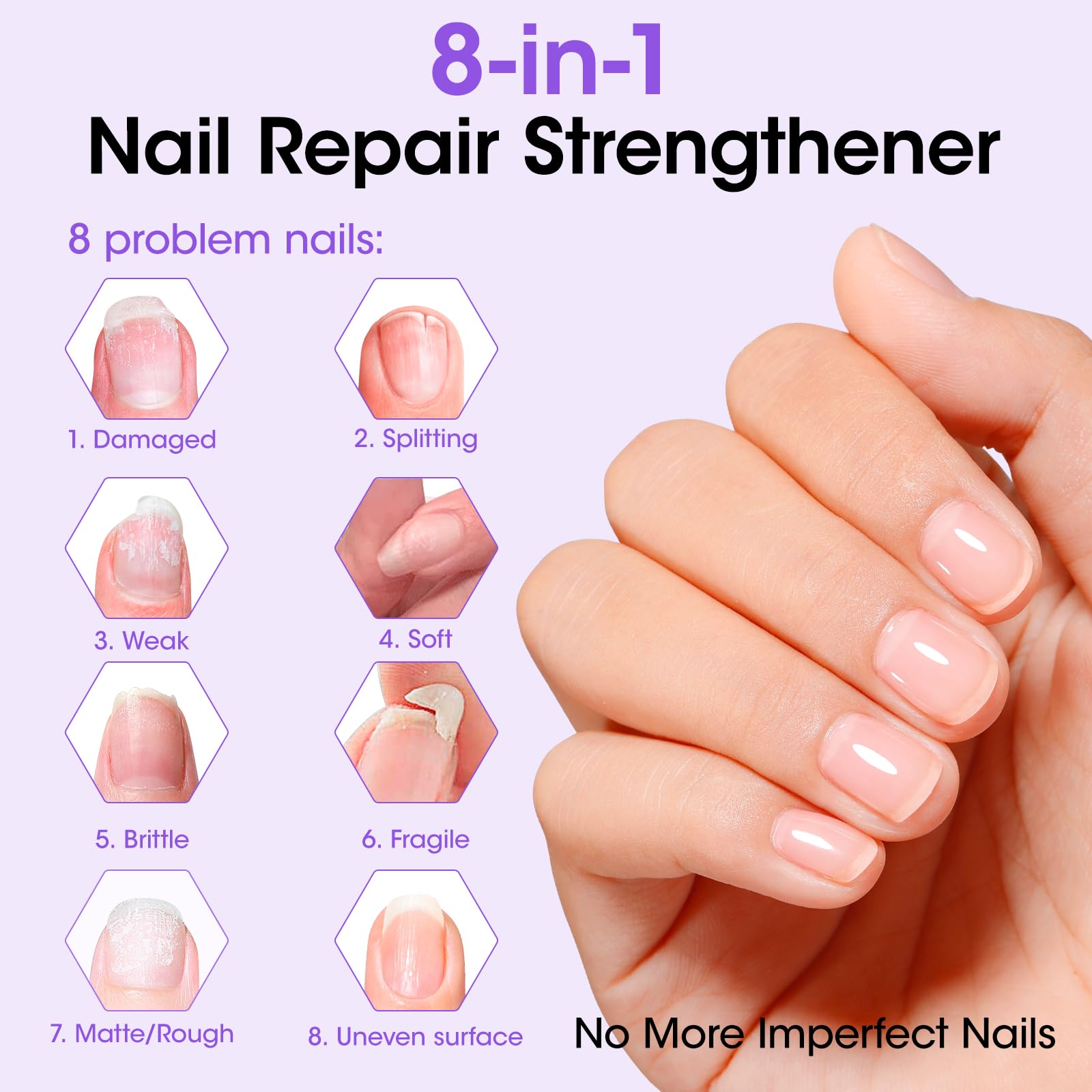 GELLEN Nail Strengthener brush-application demonstrates smooth, even coverage.