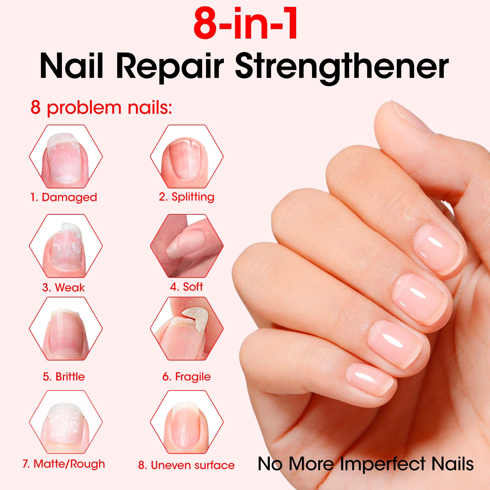 GELLEN Nail Strengthener brush application close up showing quick, smooth finish