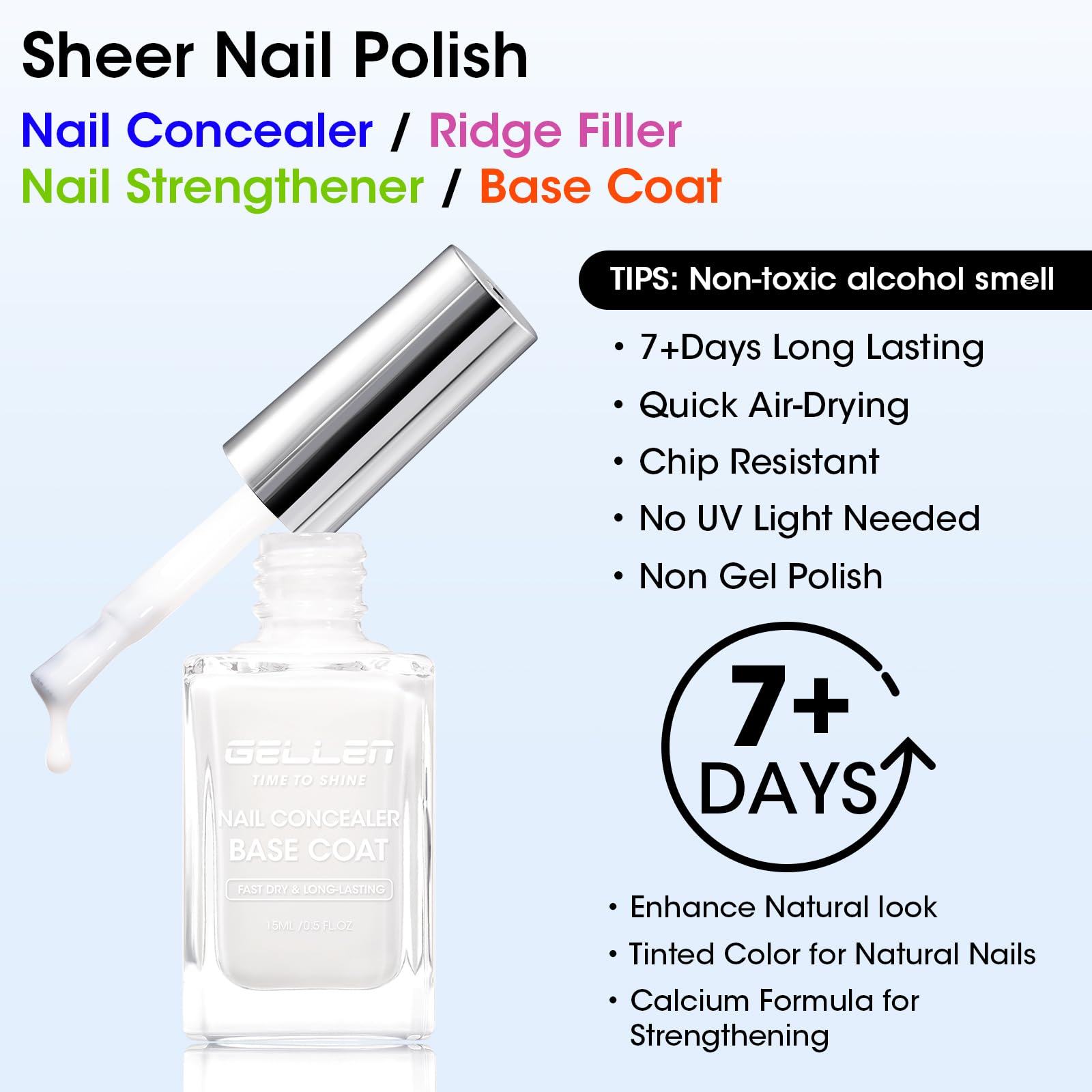 GELLEN nail strengthener with calcium boosts help strengthen nails.