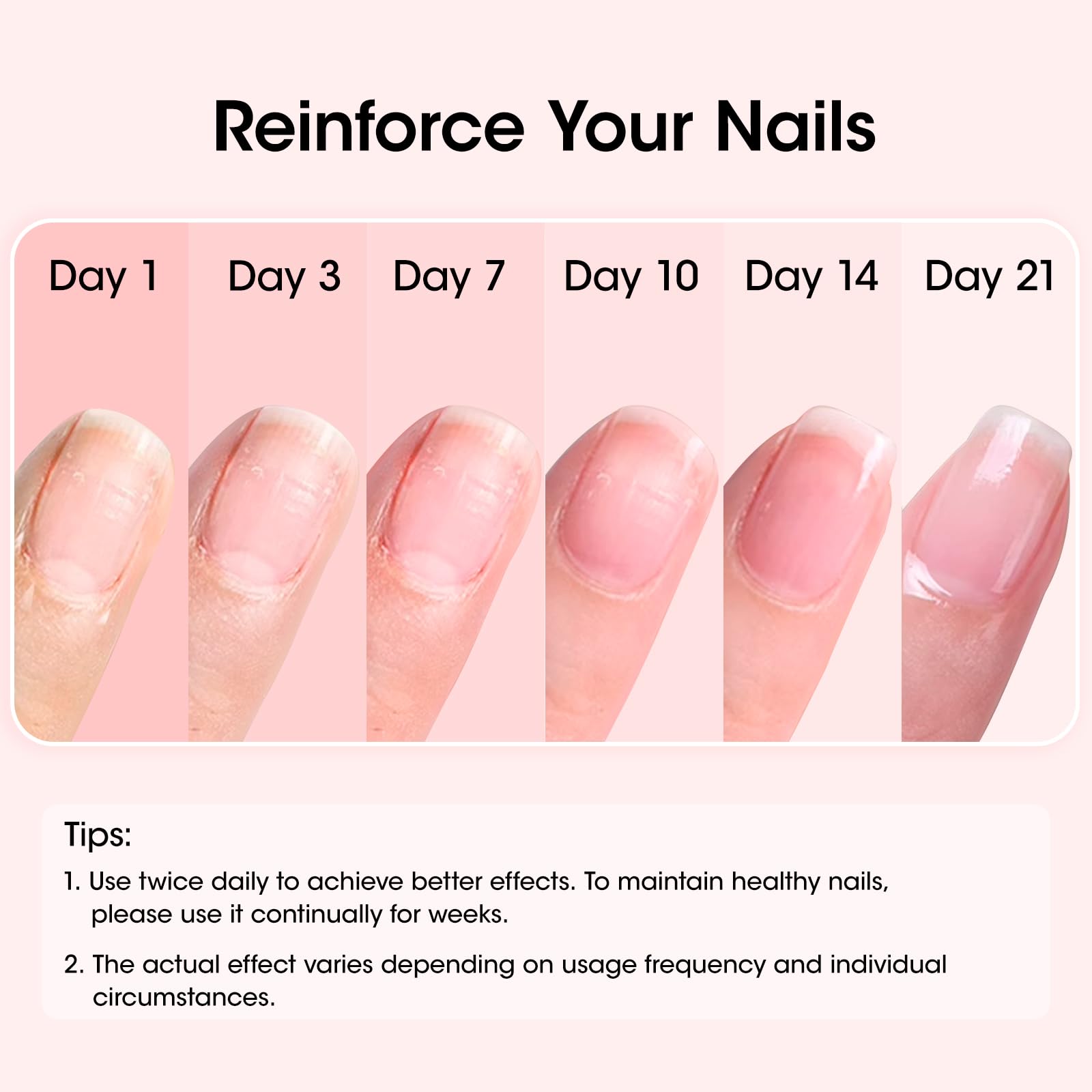 GELLEN Nail Strengthener nails close up highlighting stronger, healthier looking tips