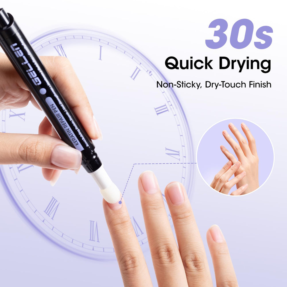 GELLEN quick-dry finish highlighting a non-greasy manicure after application.