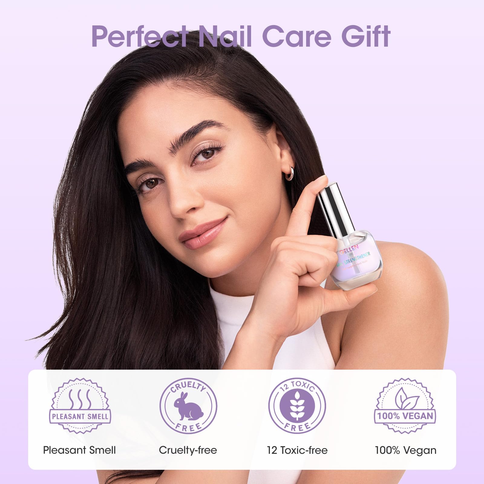 GELLEN Nail Strengthener texture close-up reveals a clear finish.