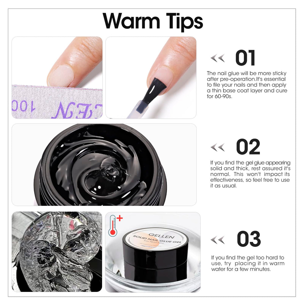 GELLEN nail-tip glue in action for secure press-on tips