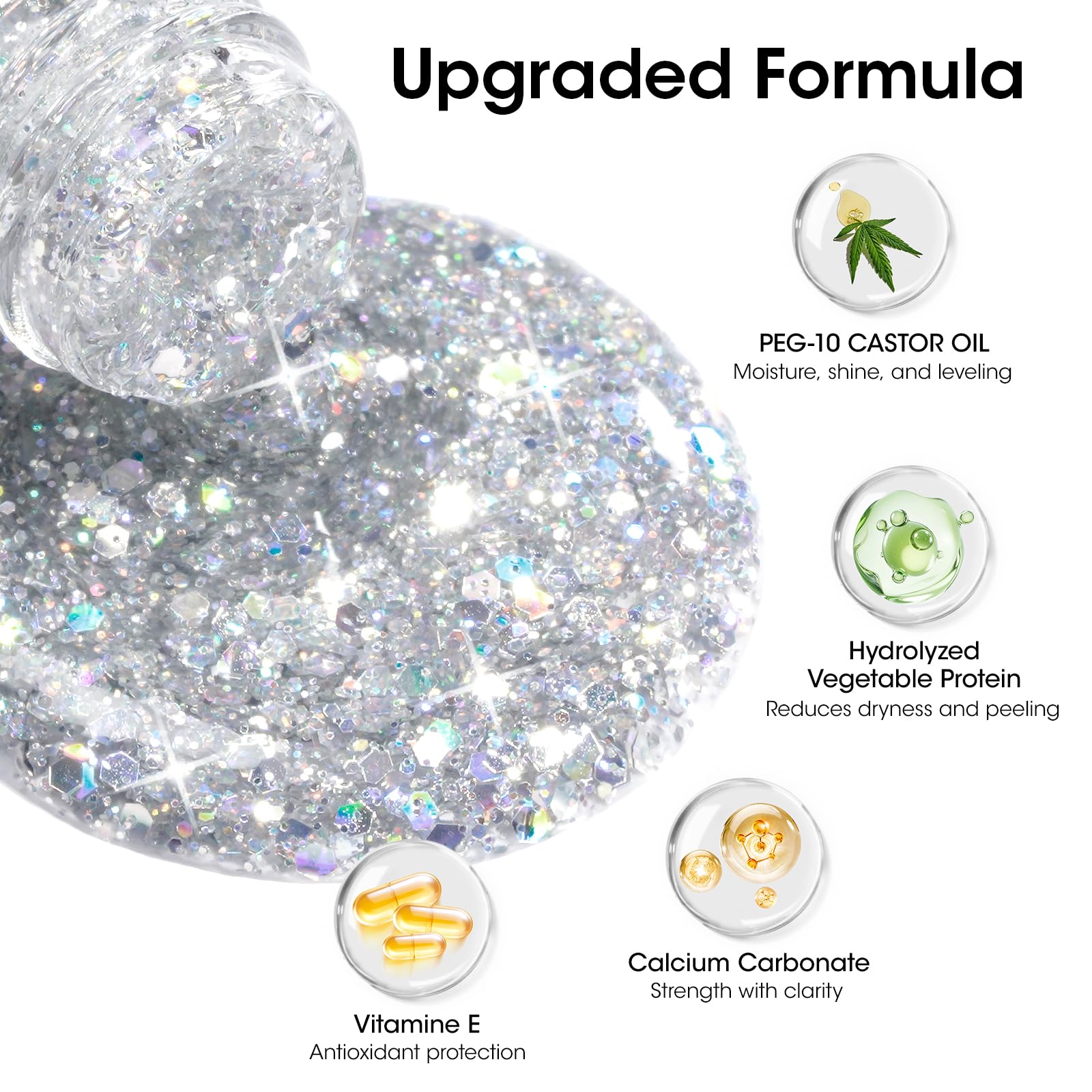 GELLEN nails under different lighting reveal a multi-dimensional sparkle