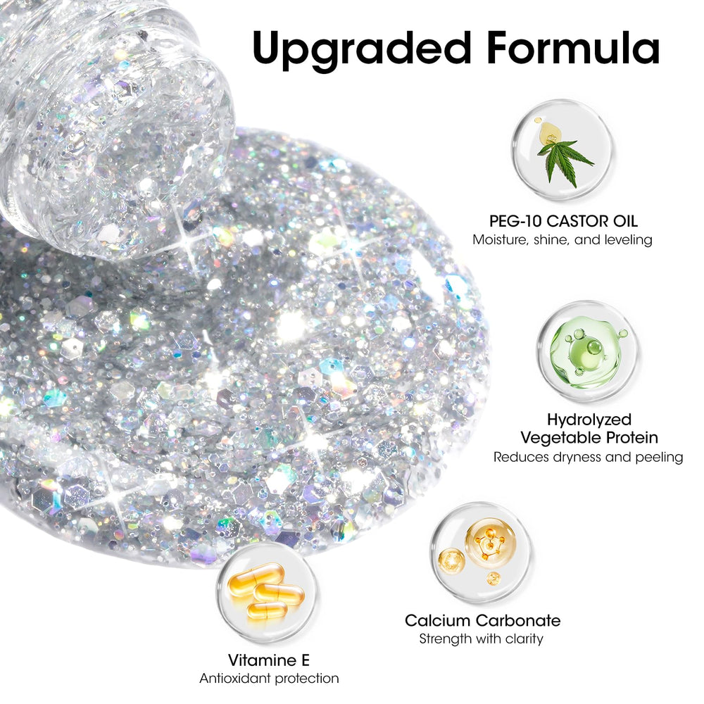 GELLEN nails under different lighting reveal a multi-dimensional sparkle