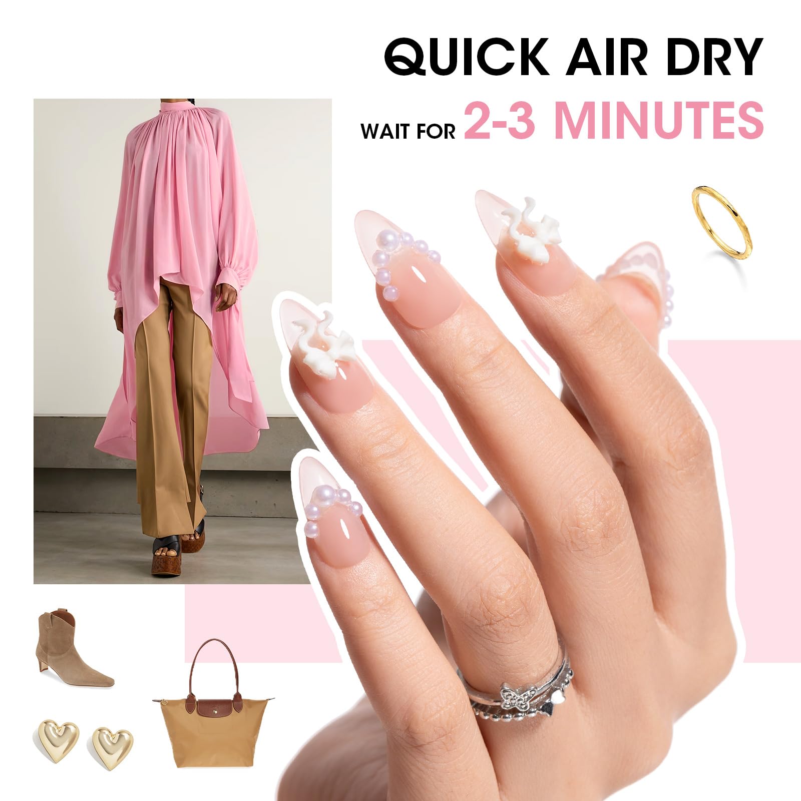 GELLEN natural nails with pink hue for an everyday look.