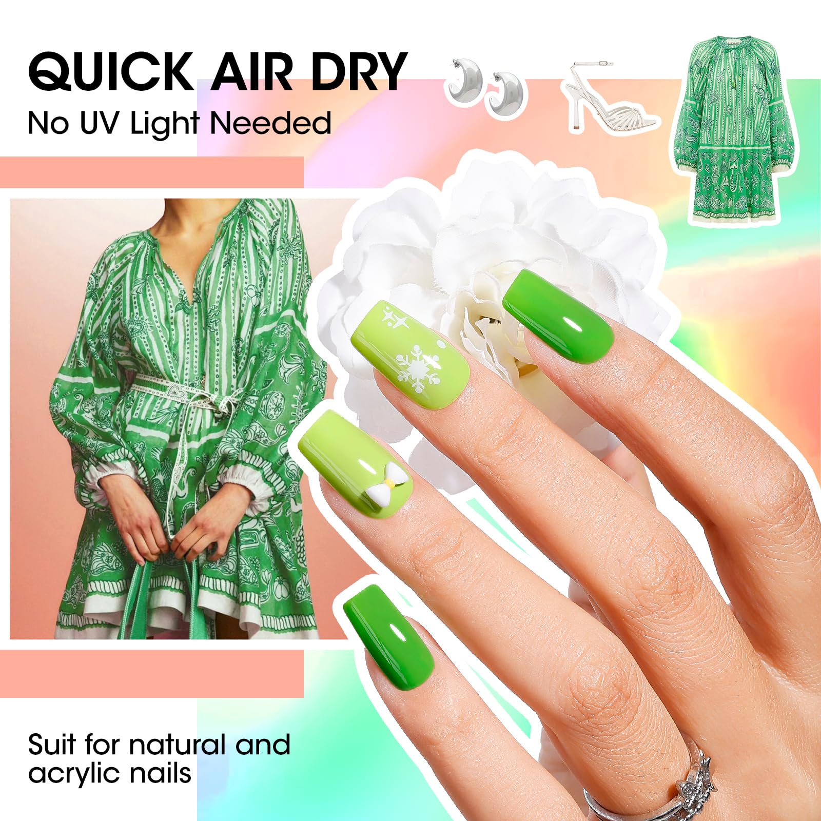 GELLEN Neon nail polish brush applying smooth, even coats.