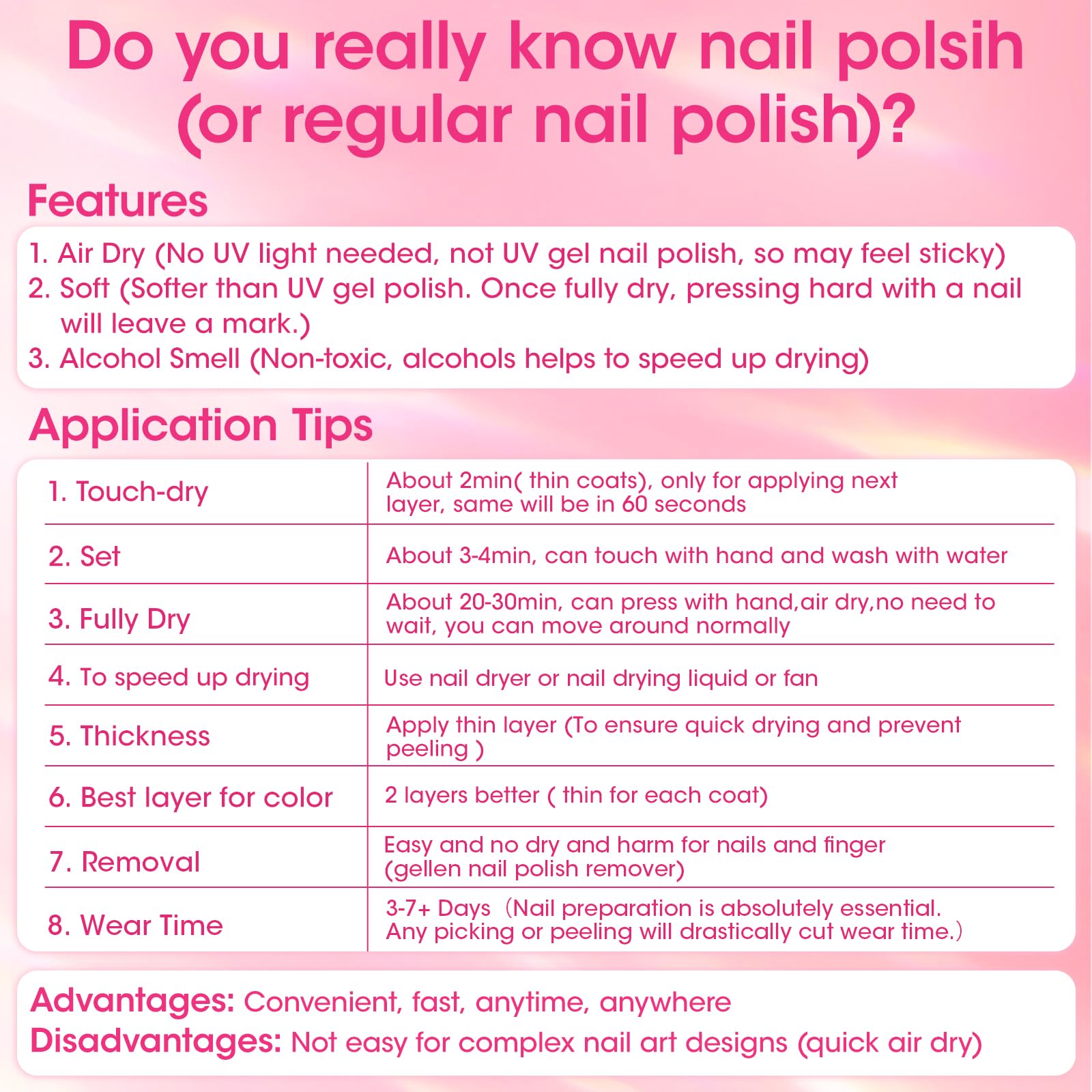 GELLEN no lamp needed quick base coat for busy mornings.