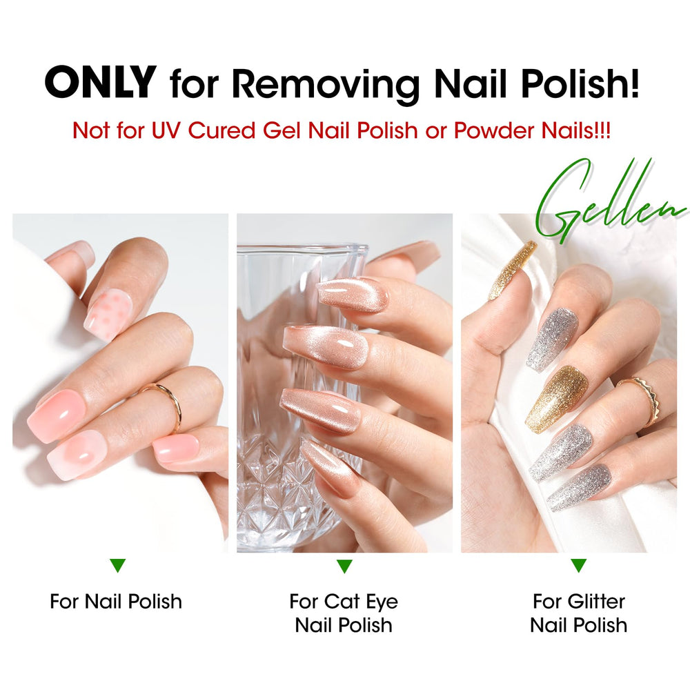 GELLEN non acetone remover for regular polish without drying nails.