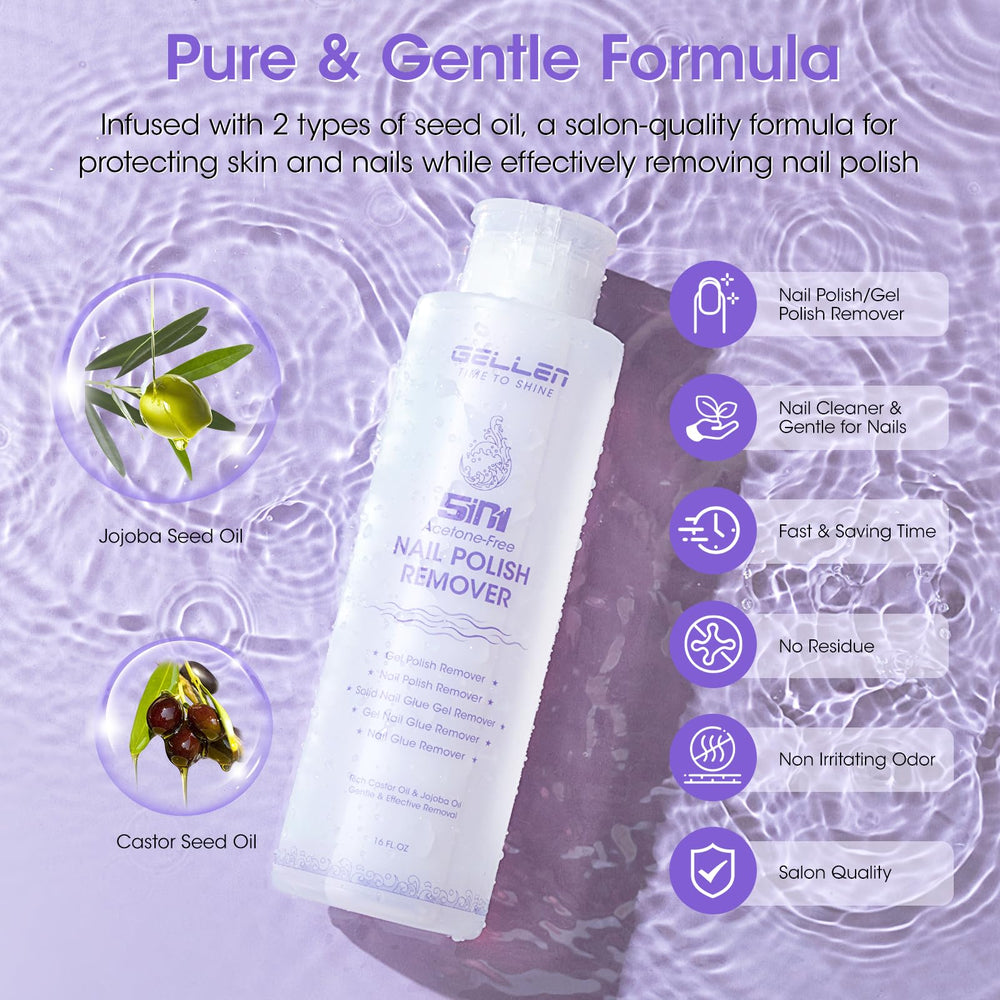 GELLEN acetone-free remover minimizes odor during use.