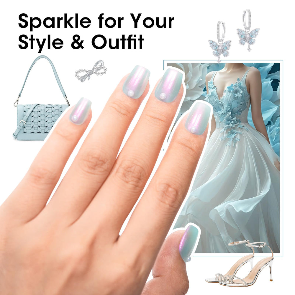 GELLEN Pearl Nail Polish Set iridescent glitter enhances festive or everyday nail shine.