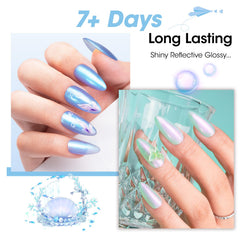 GELLEN Pearl Nail Polish Set pastel green ombre delivers a fresh seashell glow on nails.
