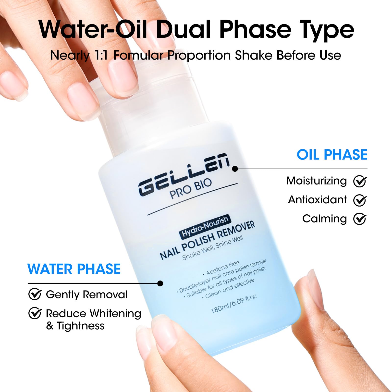 GELLEN plant-based nourishing ingredients nourish nails during removal.
