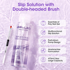 GELLEN dual-ended nail brush shown for shaping and cleaning polygel work.