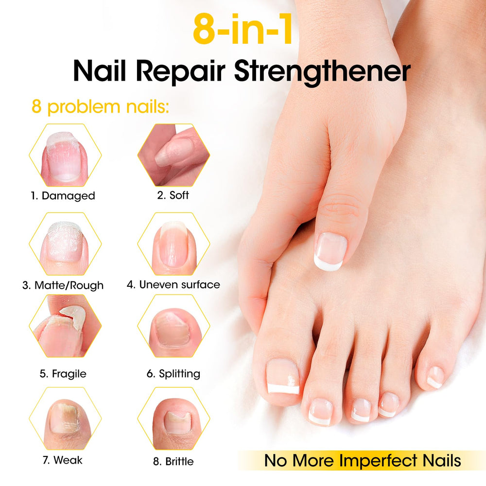 GELLEN Pro Care 8-in-1 Nail Repair clear coat provides a salon-like clear finish.