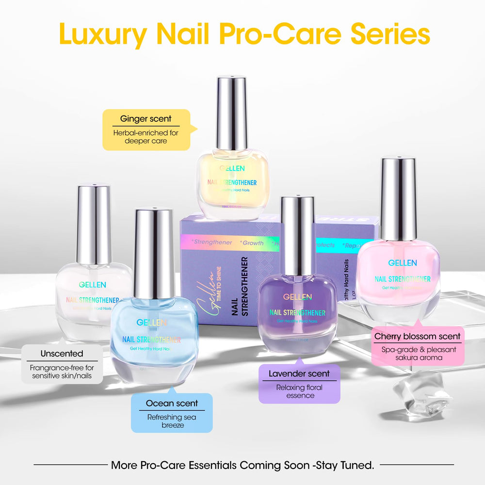 GELLEN Pro Care Clear finish for a natural, glossy nail look.