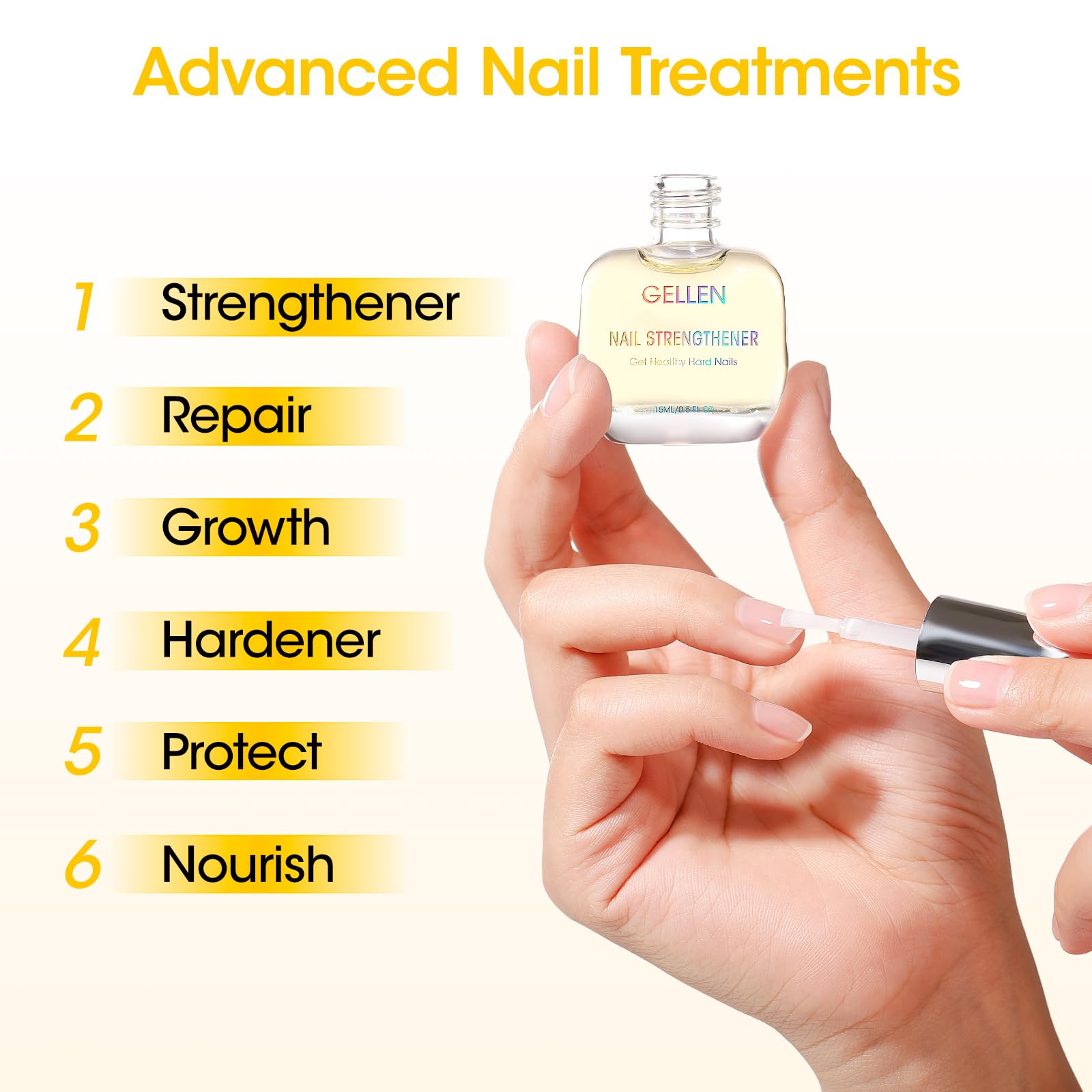 GELLEN Pro Care Growth support for thin nails after gel removal.