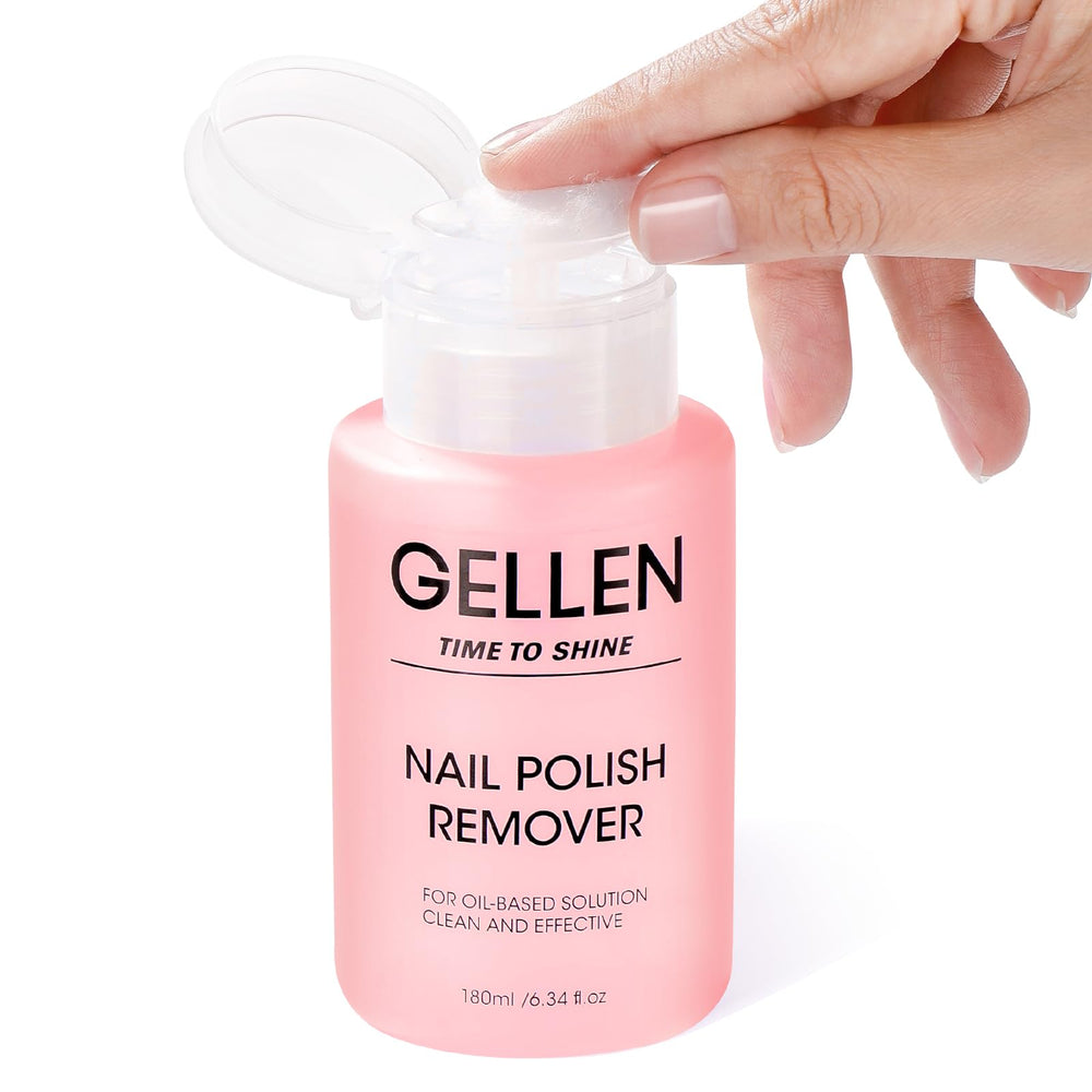 GELLEN raspberry-scent nail polish remover bottle for gentle, acetone-free removal