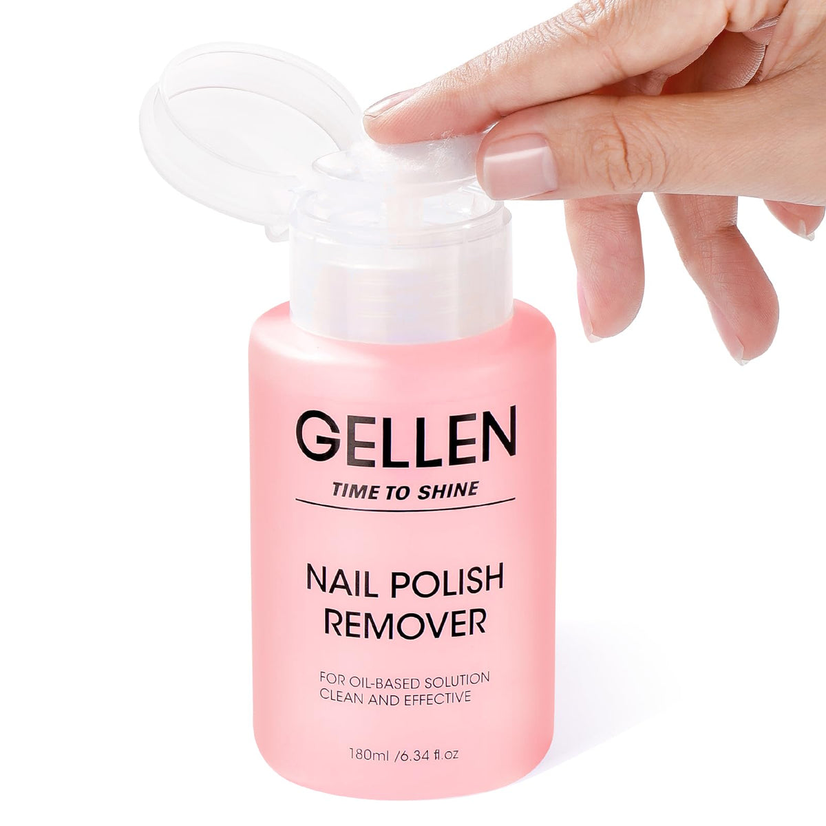 GELLEN raspberry-scent nail polish remover bottle for gentle, acetone-free removal