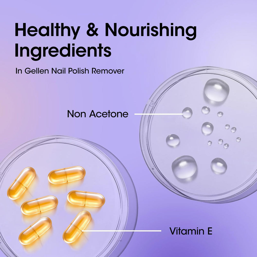 GELLEN remover with Vitamin E nourishes nails during polish removal