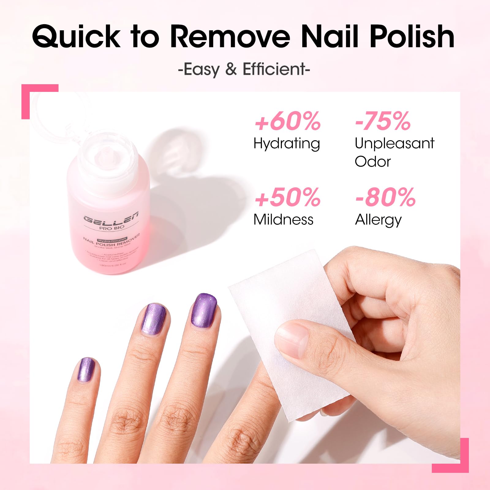 GELLEN rose fragrance adds a pleasant scent during removal.