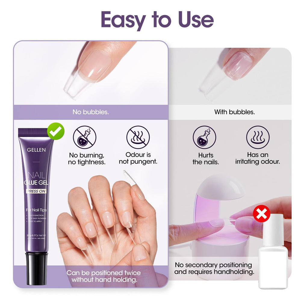 GELLEN durable gel glue lasts up to 28+ days.
