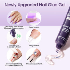 GELLEN nail glue tube dispensing precisely for beginners.