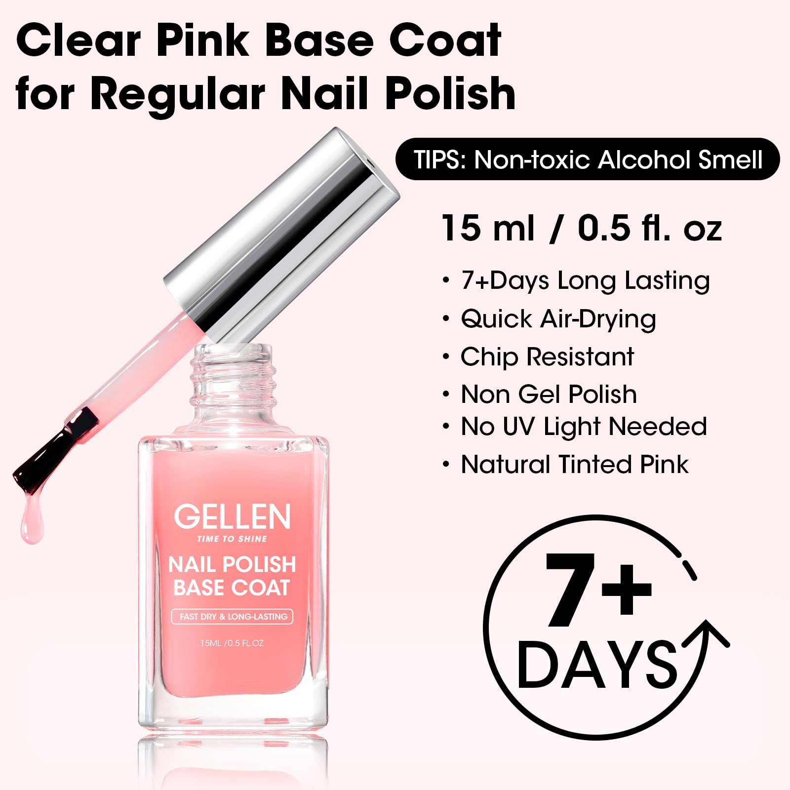 GELLEN Sheer Pink swatch reveals natural color and ridge-filling benefit.