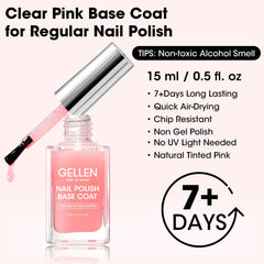 GELLEN Sheer Pink swatch reveals natural color and ridge-filling benefit.
