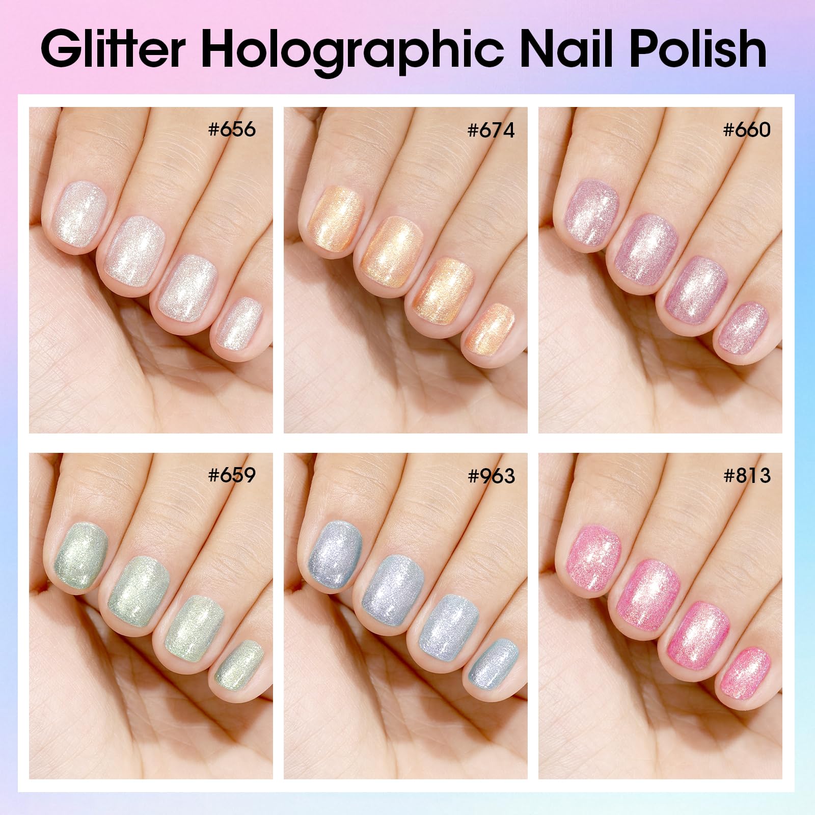GELLEN Shimmer Pastel swatches show buildable, shimmering finishes on natural nails.