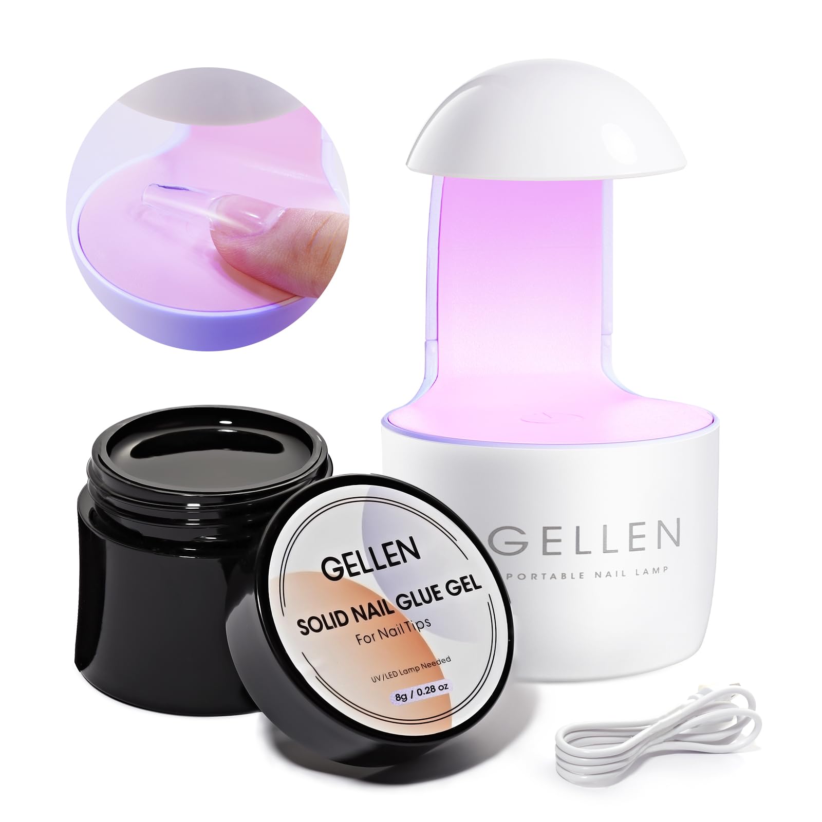 GELLEN solid nail glue gel bottle close-up ready for precise application