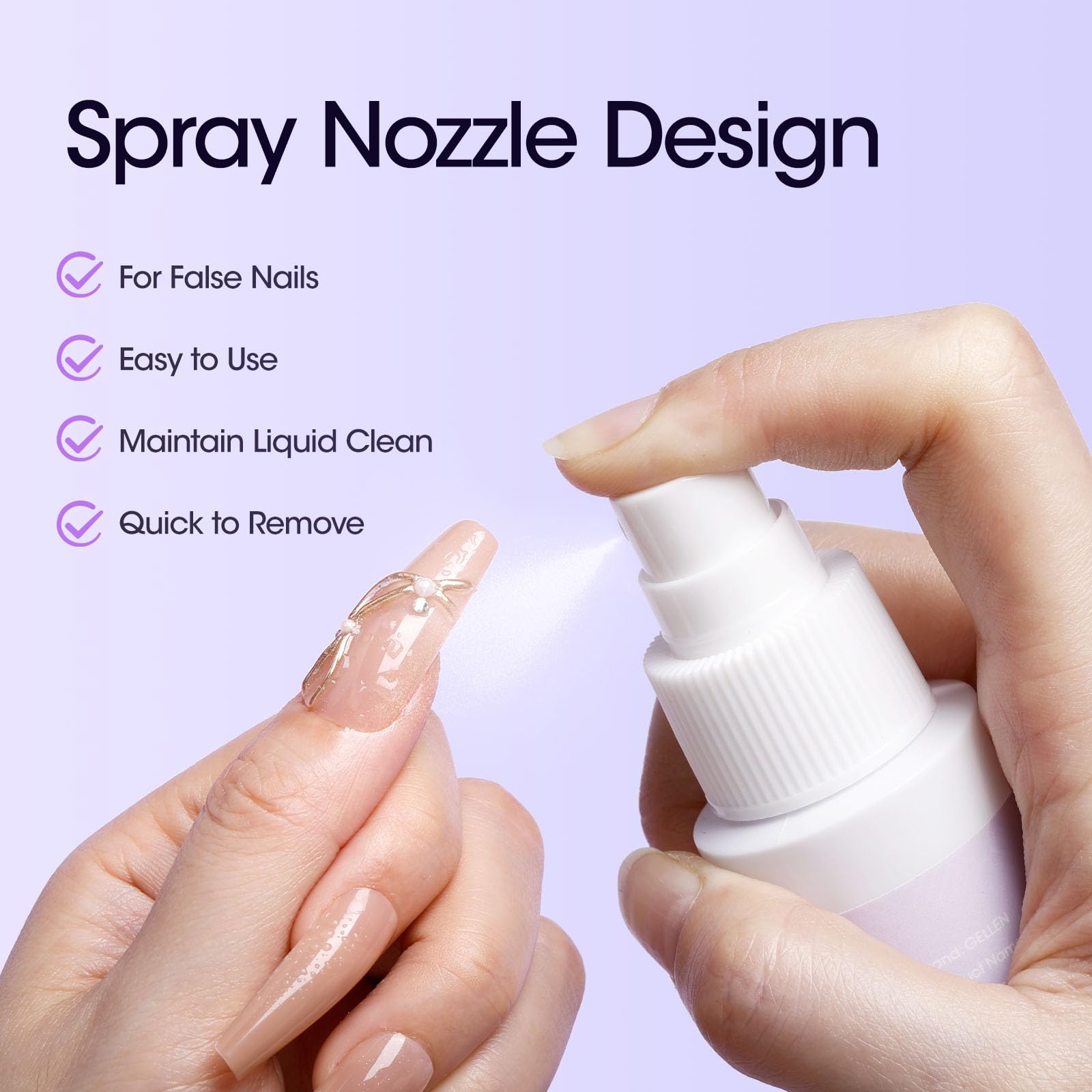 GELLEN spray-on application action on a nail during removal